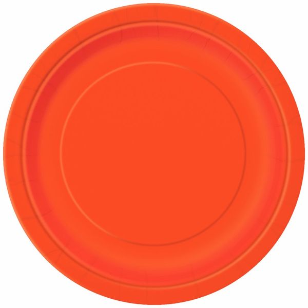 Pumpkin Orange Solid Round Paper Dessert Plates (17cm) 8 Count - Vibrant Paper Plates for Parties and Events, Perfect for Appetizers, Snacks, and Desserts