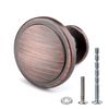 WEAVERBIRD 10 Pack Round Cabinet Knobs - Red Copper & Zinc Alloy, 30mm/1.2" - Kitchen, Bedroom & Bathroom Cupboard Knobs