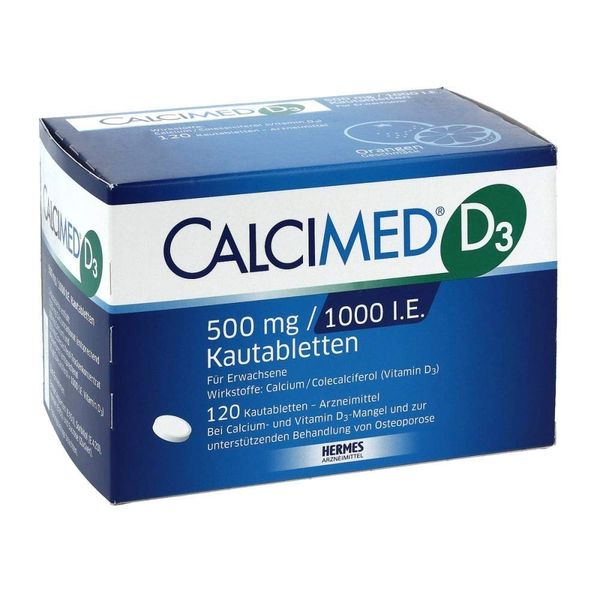 Calcimed D3 500 mg / 1000 IU Chewable Tablets Pack of 120