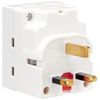STATUS 3 Way Multi Plug Adapter | UK 3 Pin Multi Plug Adaptor | Individually Switched Fuse | S3WASPSCX2