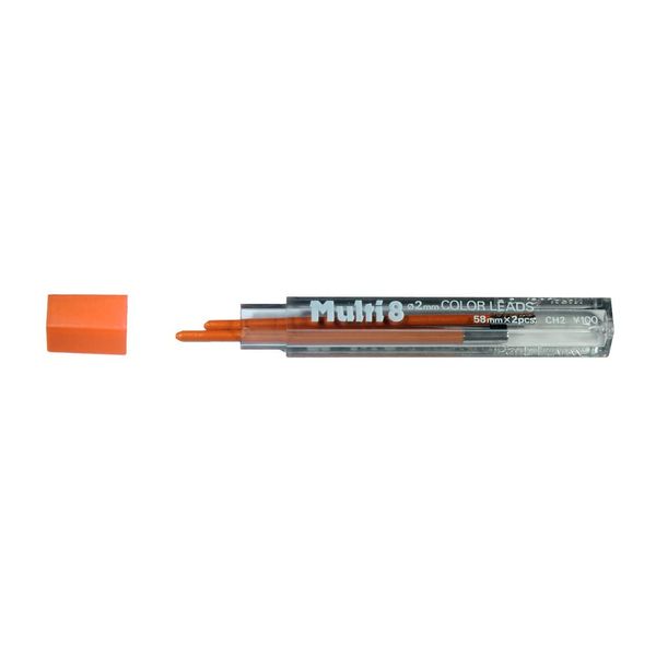 Pentel Multi 8 Leads Orange 2mm (Pack of 2)
