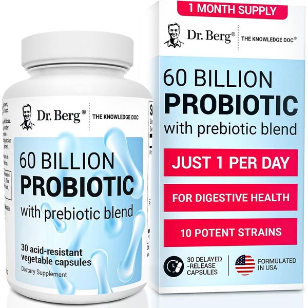 Dr. Berg 60 Billion Probiotic Supplement - Supports Occasional Constipation, ...