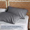 Bedsure Viscose from Bamboo Pillow Cases Queen - Silk Grey Cooling Pillowcase