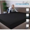 Acrali Home Premium Microfiber fitted sheets (Black, Microfiber | King (200x150+40cm))