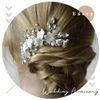 Edary Bride Wedding Hair Vine Silver Flower Headband Headpiece Wedding Crystal Hair Piece Bridal Rhinestone Hair Accessories for Women and Girls