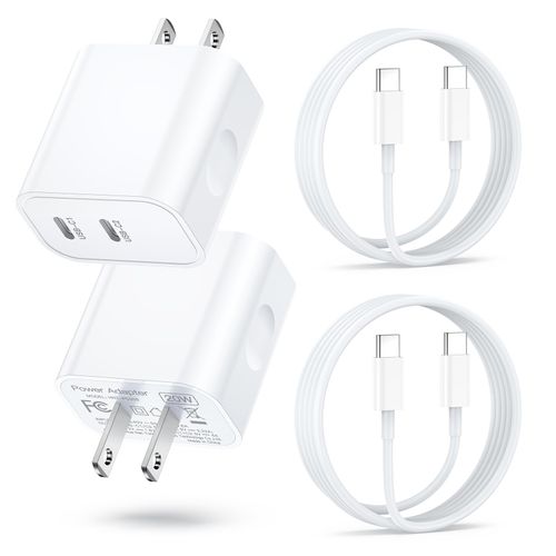 iPhone 16 15 Charger Fast Charging, 2 Pack 20W Dual Port USB C Charger Block with 6FT Long USB C Charging Cable Cord for iPhone 16 Pro Max/16 Pro/16/16 Plus, 15 Pro Max/15 Pro/15,iPad Pro/Air, Android