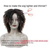 Creamily Dreadlock Wig for Black Women Brown Braided Wigs Short Curly Big Afro Braided Wigs Faux Locs Twist Braiding Synthetic Wigs (Brown Mix Blonde)