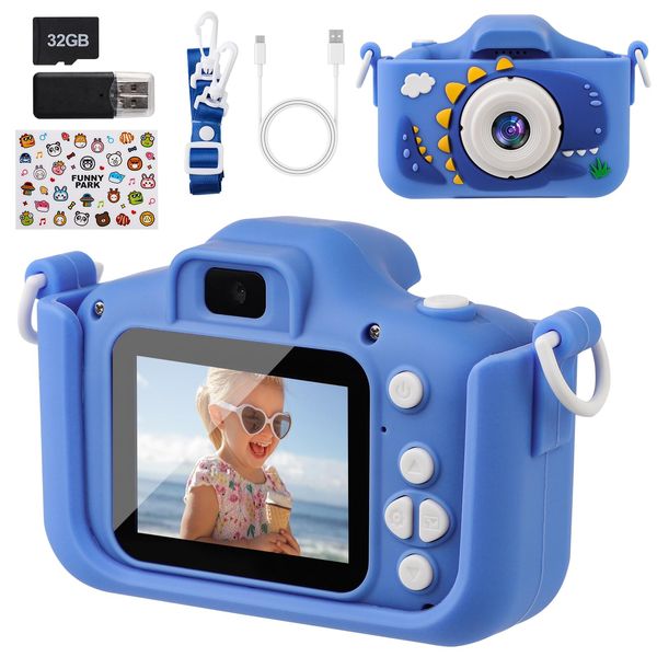 Kids Camera for Boys and Girls,HOMELYLIFE Children Camera Toys for 3-12 Years Old Kids,Christmas Birthday Gifts, Dual Selfie Camera, 1080P HD Digital Camera for Toddler with 32GB SD Card,Blue