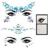 Cinvo Face Gems Glitter 3 Sets Temporary Tattoos Eyes Body Jewels Stickers Bling Rhinestone for Rave Festival Party Costume Event Carnival- Design A