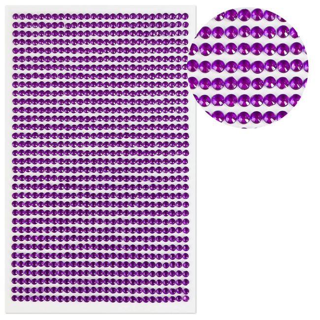 133 Rhinestone Sticker (Deco Sticker), Jewelry Type, 0.1 inch (3 mm), Purple