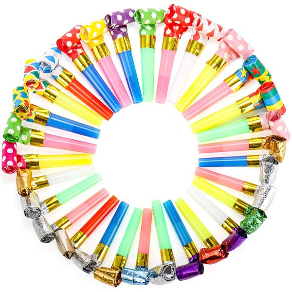 Hedume 200 Pieces Party Blower, Noisemakers Blowouts Whistles, Colorful Birthday Noisemakers, Party Horns Party Whistles New Years Party Noisemakers, Blowouts Noisemakers Funny Party Blowouts Blowers