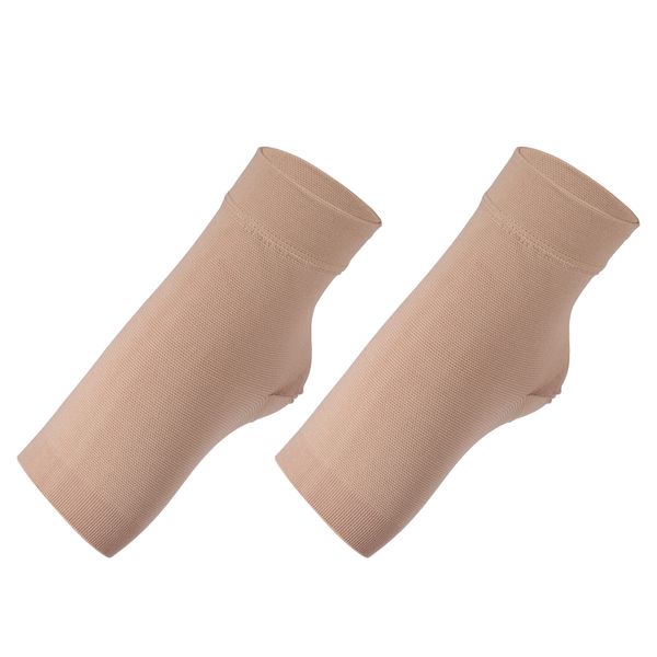 VOCOSTE Ankle Compression Sleeve Socks Ankle Brace Achilles Tendon Support for Women Men 1 Pair Beige XXL