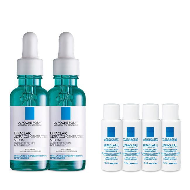 [La Roche-Posay] Effaclar Ultra Concentrated Serum 30mlx2 + [Effa H Toner 60ml gift] Effa H Toner 15ml x4