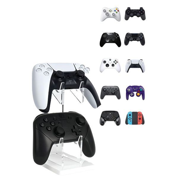 I'm so happy Controller Stand, 2 Levels, 2 Games, Charging PS4, PS5, Switch, PC (White)