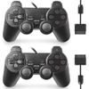 GBCON Wired Controller for PS2 High Performance Double Shock Gamepad Joystick Remote Compatible with Play station 2 (Black and Black)