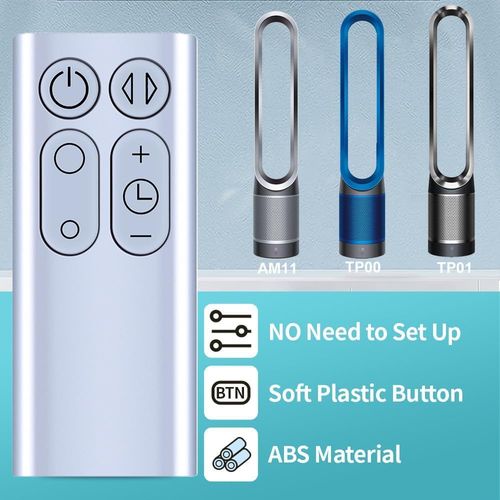 PZL New 965824-06 965824-07 Replacement Remote Control for Dyson Fan AM11 TP01 TP00 - Silver, Without Magnetic Function