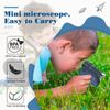 Pocket Microscope 60-120x Zoom with LED, Handheld Microscopes for Kids, Portable Mini Microscope with 5 Microscope Objects for Learning, Education, and Explore
