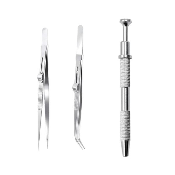Katyjun 3PCS Piercing Kugel Aufdreher, Piercing Zange, Piercing Einführhilfe