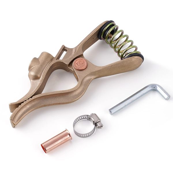 Welding Knight T-style Welding Ground Clamp 300-Amp Brass Welding Ground Earth Clamp For Welding Applications - TIG/MIG/MMA Tig Welder