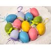 Spring Easter Pastel Egg Pink Blue Yellow Tree Ornaments 2.25" Decor 12pc