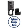 Infusion Custom Logo Round Self-Inking Rubber Stamp (1" Diameter), Navy