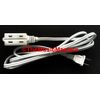 6ft Electric Extension Cord 3 Outlet 2 Prong Electrical AC Power Cable White