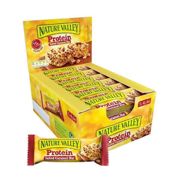 Nature Valley Protein Salted Caramel Nut Gluten Free Cereal Bars 12 x 40g