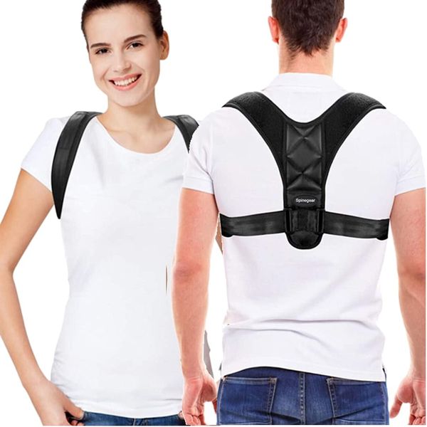 Posture corrector Back brace for Men Women Spine straightener Upper body alignment pain relief Hunchback Correction Clavicle Support for Back Neck & Shoulder (Black)