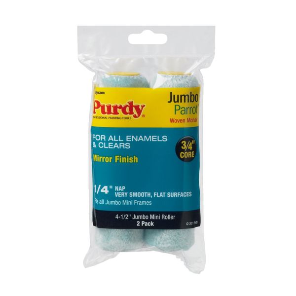 Purdy 140624040 2-Pack Mini Roller Replacements-4-1/2 Cover 1/4 inch, Multicolor, One Size