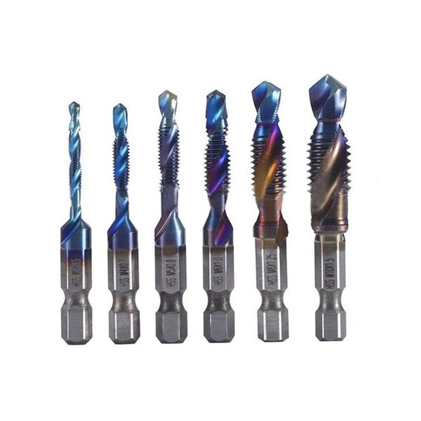 Hand Tap Machine Tap Spiral Tap 6pcs CNC Lathe Tools Tap & Die M3 M4 M5 M6 M8 M10 Special Tapping Bits for Thread Machine Tap and Tap Stainless Steel Tap Set, 6pcs