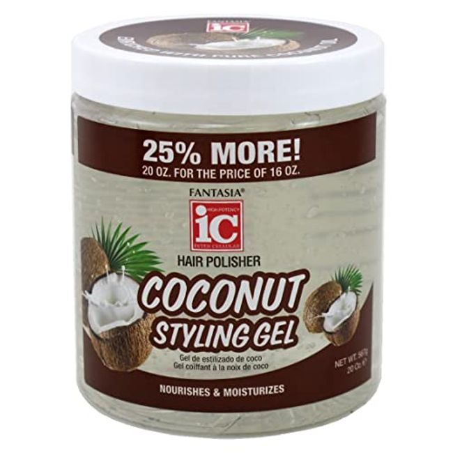 Fantasia Ic Coconut Styling Gel Nourish and Moisturize, 20 Ounce