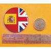 United Kingdom Spain Split Flag Fridge Magnet (Circular 2inch / 50mm Diameter)