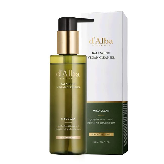 d’Alba Italian White Truffle Mild Skin Balancing Vegan Cleanser, Hydrating and Calming Cleanser, Mild pH Cleanser with White Truffles for Sensitive Skin, Non-Tightening Gentle Formula