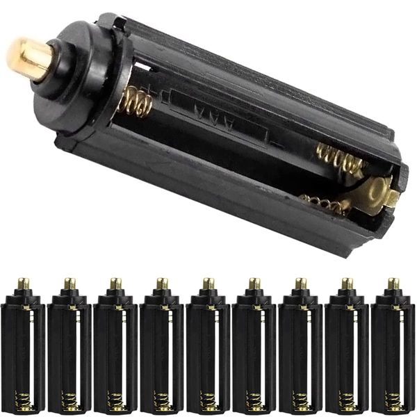 Xiatiaosann AAA Battery Holder 1.5V AAA Battery to Battery Flashlight Torch, 10pcs Battery Storage Case, 3 x 1.5V AAA Battery to Battery, Black Cylindrical