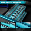 WORKPRO 3PC Magnetic Socket Organizer Set 1/4'' 3/8'' 1/2'' Socket Holder Metric