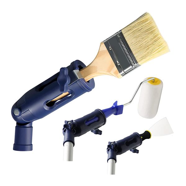 Multi Angle Paint Roller Extension Pole,Extendable Paint Roller,Paint Edger Tool for Walls,Multi-Angle Extension Pole Attachment-High Ceilings, Corners,Edges,Fixing On Standard Threaded Extension Rod