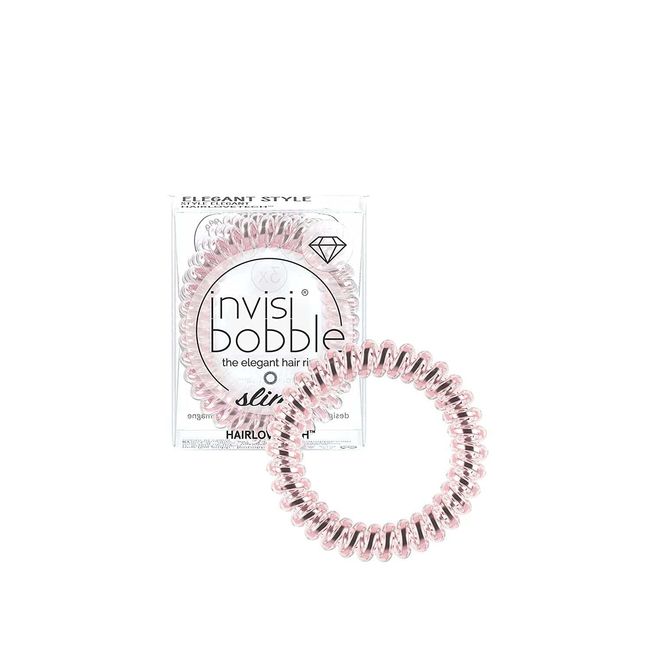 invisibobble Slim Haargummi Rosa 3x Dünne Haargummis Rose für Mädchen & Damen eleganter Look & starker Halt designed im Herzen Münchens