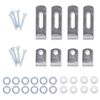 White Hinge 8 Bracket Mirror/Picture Hanging Kit, Includes Fixing Screws, Clips & Washers