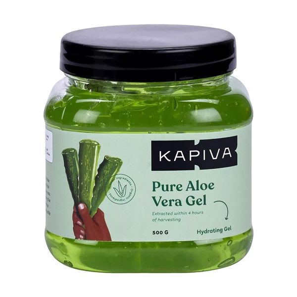 Kapiva Pure Aloe Vera Skin Gel 500g For Face & Hair | Hydrating, Moisturizer