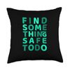 Light Teal Aqua Stay Safe Light Teal Aqua Graphic Throw Pillow