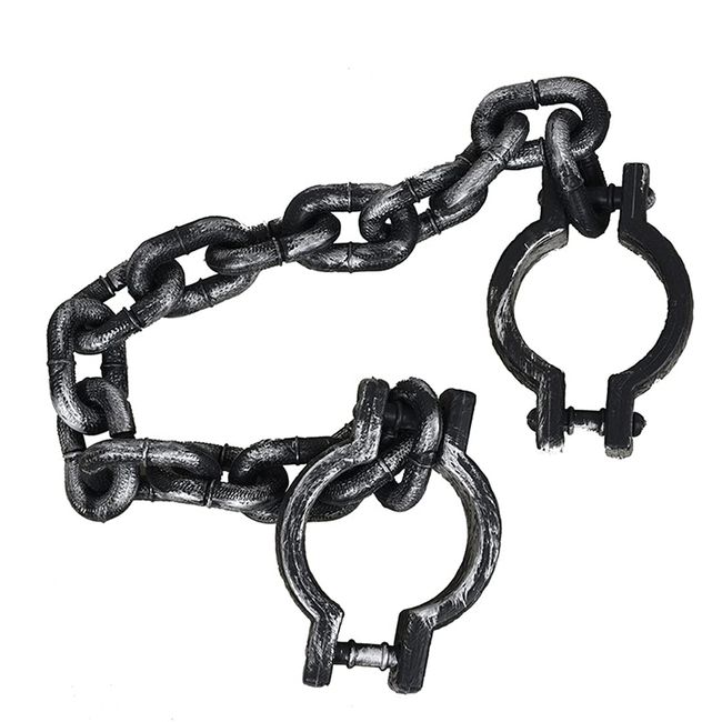 Dzrige Plastic Shackle Handcuffs,Prison Wrist Shackles Handcuffs,Halloween Chain Link Handcuffs,Halloween Party Decoration Prop Supplies for Halloween Haunted Home Cosplay