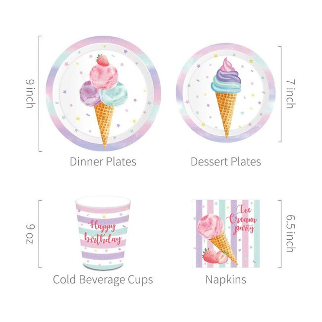 Disposable Birthday Dessert Cups for 9 Guests