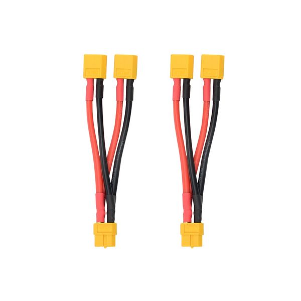 WMYCONGCONG 2 PCS XT60 Parallel Battery Connector Cable Dual Extension Y Splitter 1 Female to 2 Male for DJI Phantom RC Plane