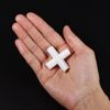 Magnetic Stir Bar Rod Cross Gear Shape PTFE Coating White