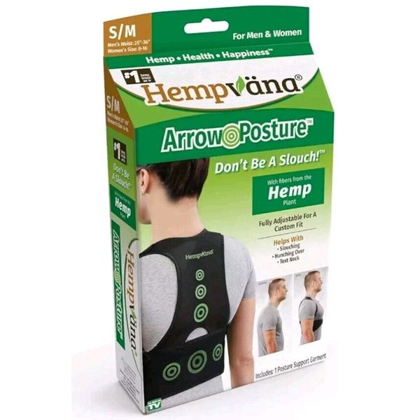 Hempvana Arrow Posture - Fully Adjustable Posture Support Adult (S/M) New SEALED
