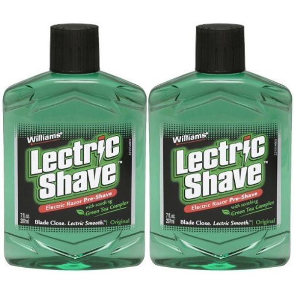 Williams Lectric Shave Electric Razor Pre-Shave with Soothing Green Tea Complex-7 oz, 2 pk