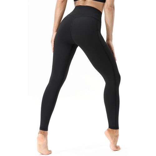 Yoga Leggings for Women High Waist Tummy Control Sports Workout Pants with Pockets Black