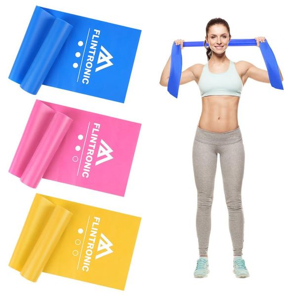 Flintronic Exercise Resistance Bands, 3 Pack Resistance Bands Set, TPE Elastic Bands with 3 Resistance Levels, 1.5M Workout Resistance Bands for Women and Men Strength Training, Yoga, Pilates