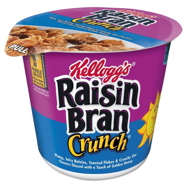 Kellogg's Breakfast Cereal, Raisin Bran Crunch, Single-Serve 2.8 Oz Cup, 6/box