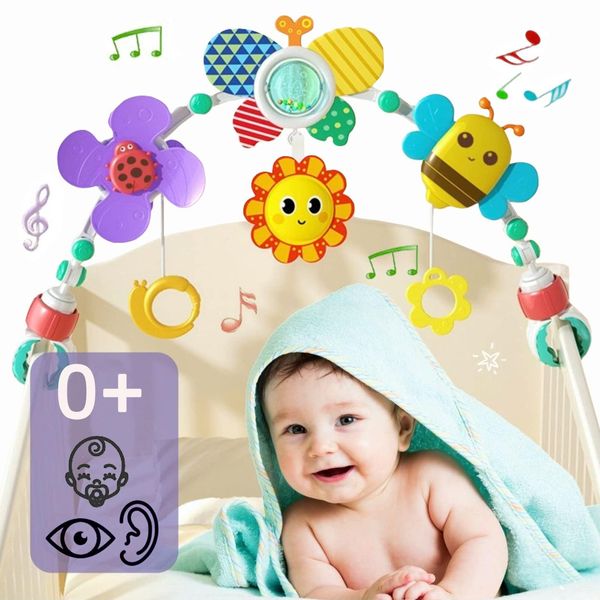 Pau1Hami1ton Baby Stroller Arch Toys, Car Seat Toys,Bouncer Toy Bar/Mobile for Bassinet,Adjustable Baby Hanging Toys Fit for Crib Bed,Stroller,Car Seat,Baby Gifts.S-19(Butterfly)